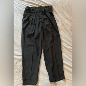 Madewell Drapey Paperbag Pants in Black